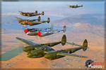 Lockheed P-38 Lightning  Formation - Air to Air Photo Shoot - May 4, 2013